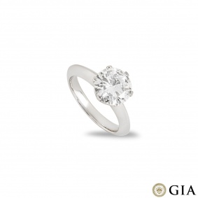 Platinum Round Brilliant Cut Diamond Ring 2.01ct G/SI2